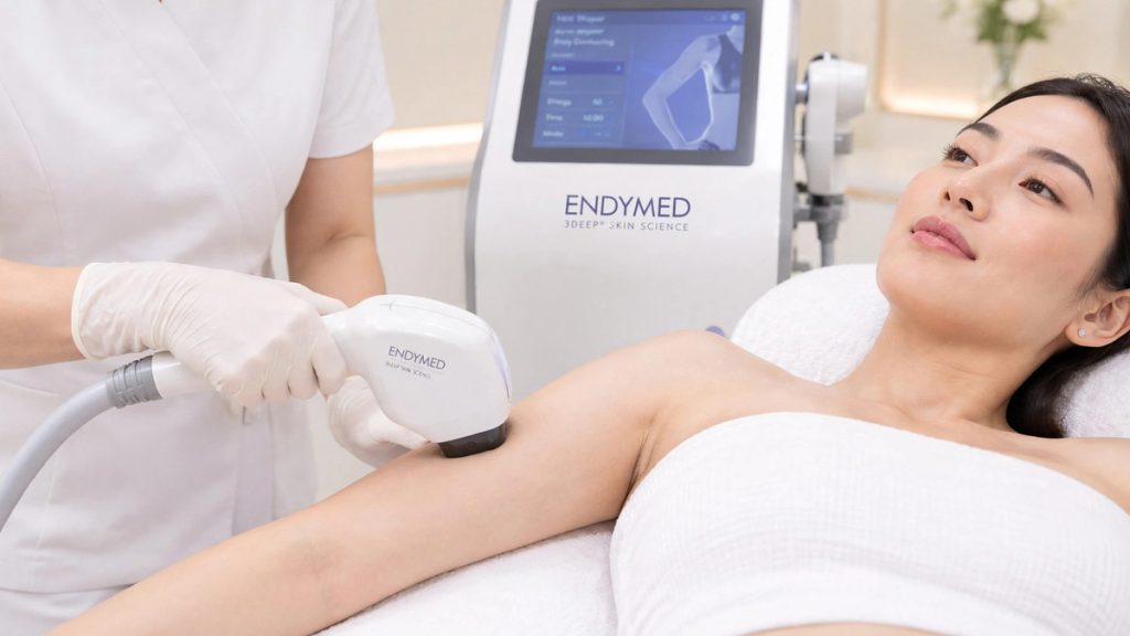 RF Slimming lengan dengan EndyMed untuk body contouring dan skin tightening di Ovela Clinic Jakarta